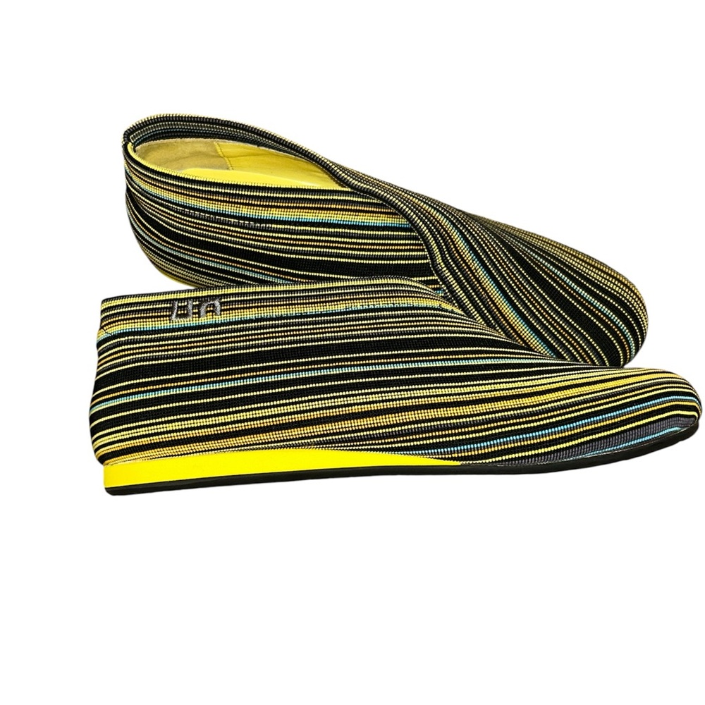 NEW United Nude Black Yellow Fold Round Toe Flats Size 41